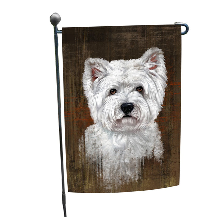 Rustic West Highland White Terrier Dog Garden Flag GFLG48165