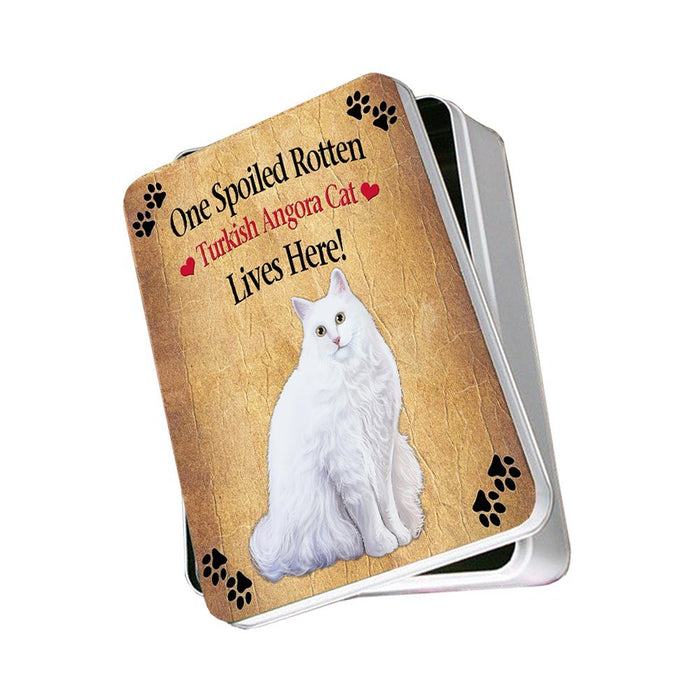 Turkish Angora Spoiled Rotten Cat Photo Storage Tin