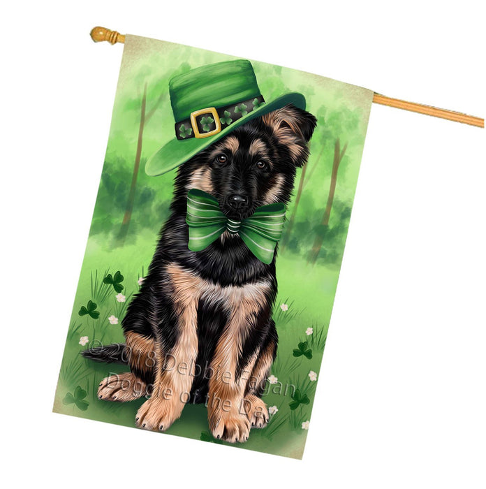 St. Patricks Day Irish Portrait German Shepherd Dog House Flag FLG48770