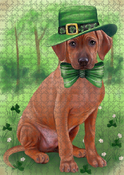 St. Patricks Day Irish Portrait Rhodesian Ridgeback Dog Puzzle with Photo Tin PUZL51813