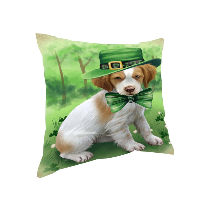 St. Patricks Day Irish Portrait Brittany Spaniel Dog Pillow PIL50832