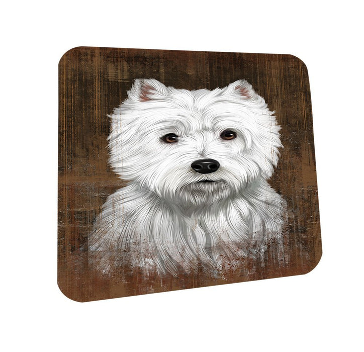 Rustic West Highland White Terrier Dog Coasters Set of 4 CST48227