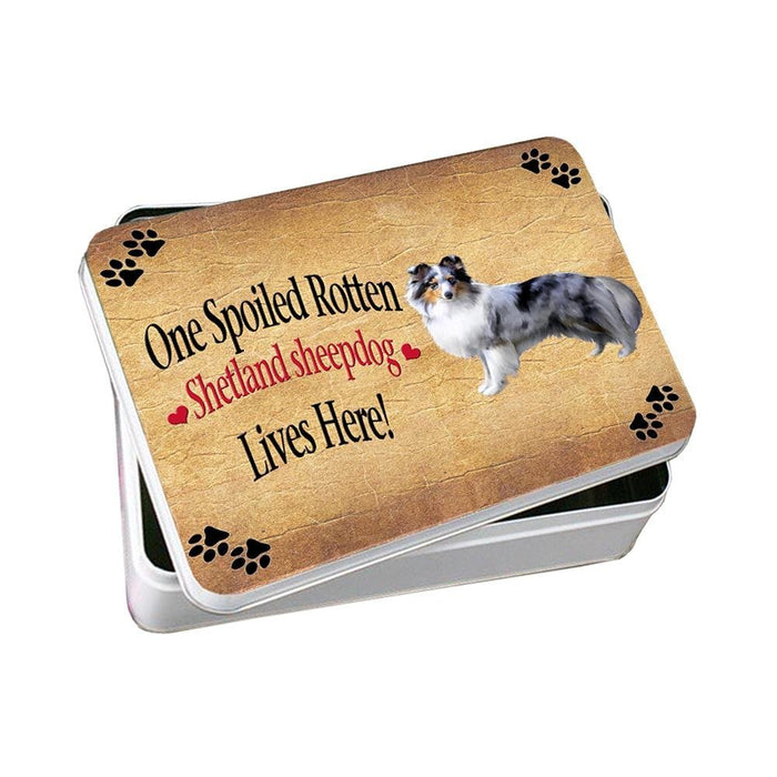 Shetland Sheepdog Spoiled Rotten Dog Photo Storage Tin