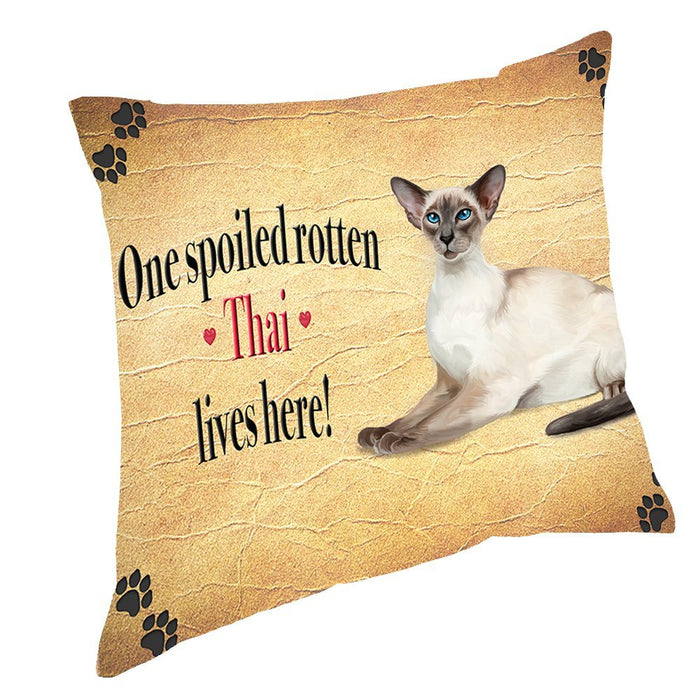 Thai Spoiled Rotten Cat Throw Pillow