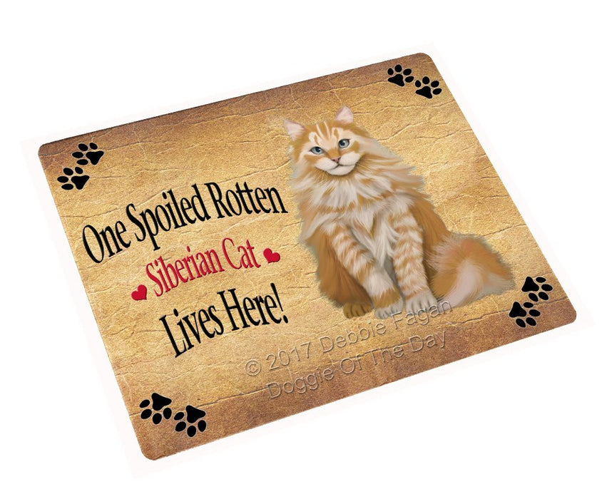 Spoiled Rotten Siberian Cat Tempered Cutting Board