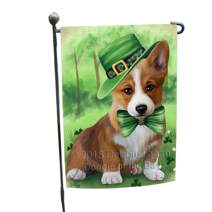 St. Patricks Day Irish Portrait Corgie Dog Garden Flag GFLG48697