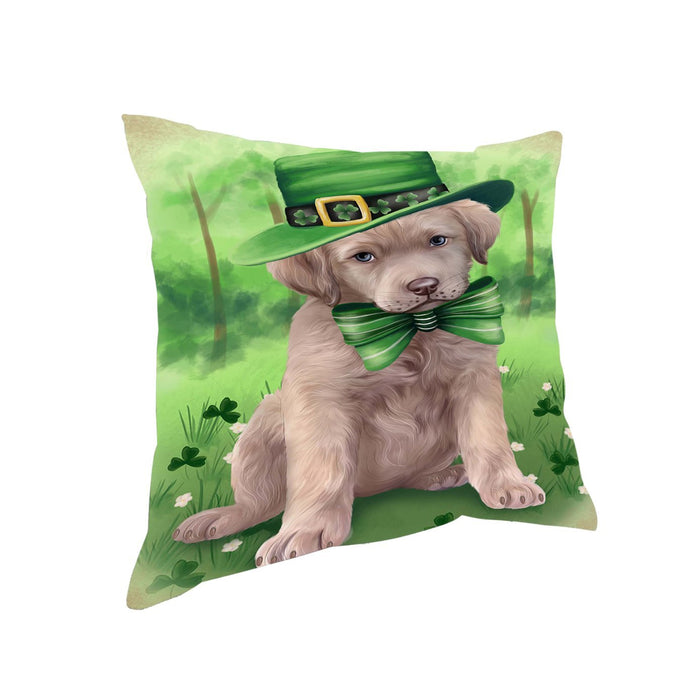 St. Patricks Day Irish Portrait Chesapeake Bay Retriever Dog Pillow PIL50944