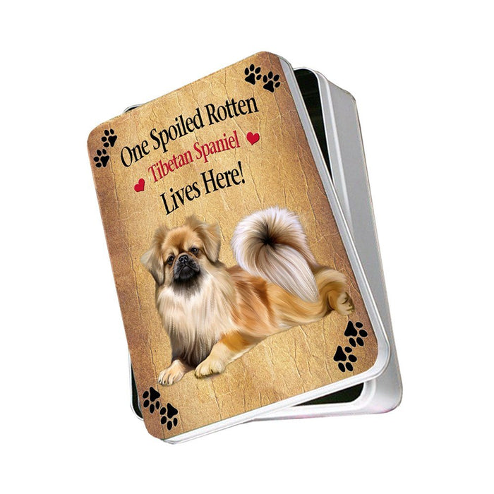 Tibetan Spaniel Spoiled Rotten Dog Photo Storage Tin