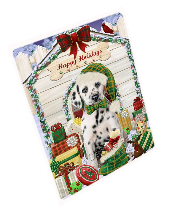 Happy Holidays Christmas Dalmatian Dog House With Presents Magnet Mini (3.5" x 2") MAG58506