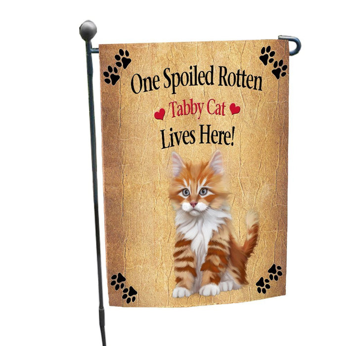 Spoiled Rotten Tabby Cat Garden Flag