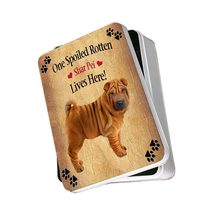 Shar Pei Spoiled Rotten Dog Photo Storage Tin