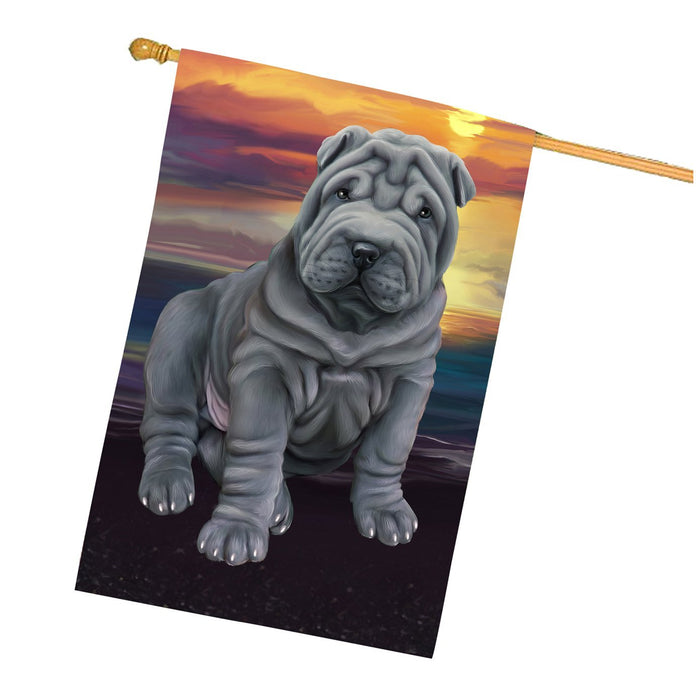 Shar-Pei Dog House Flag