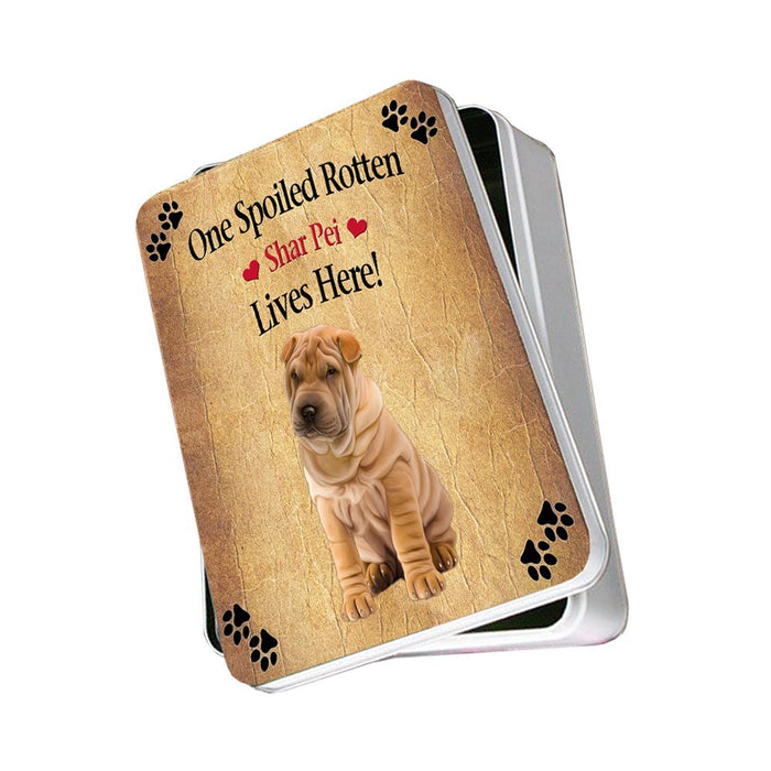 Shar Pei Spoiled Rotten Dog Photo Storage Tin