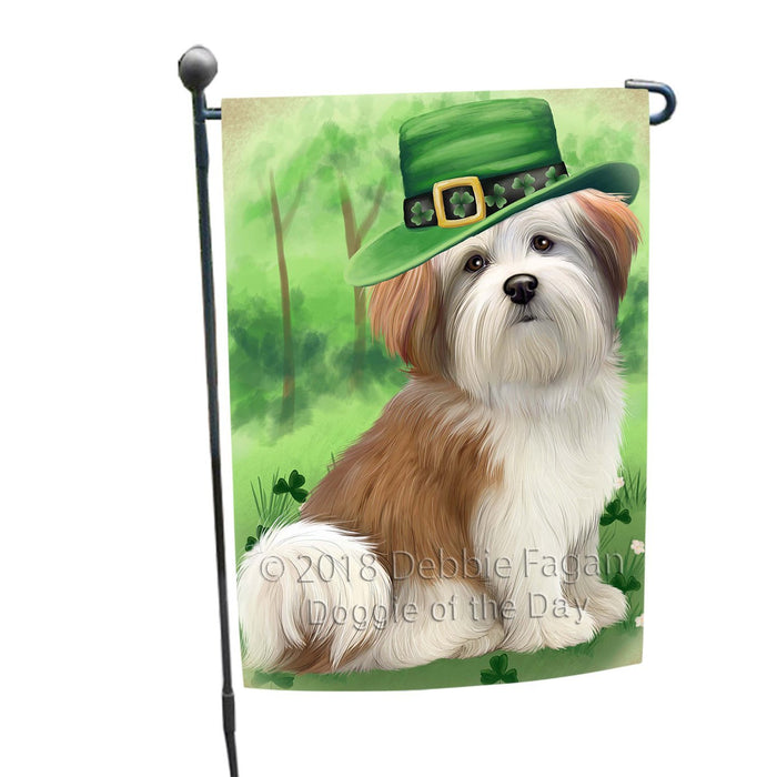 St. Patricks Day Irish Portrait Malti Tzu Dog Garden Flag GFLG48744