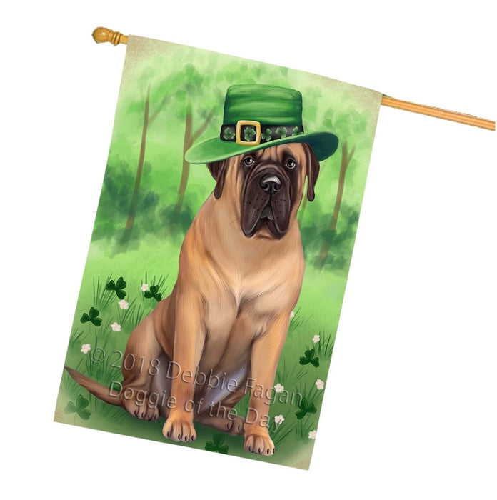 St. Patricks Day Irish Portrait Bullmastiff Dog House Flag FLG48720