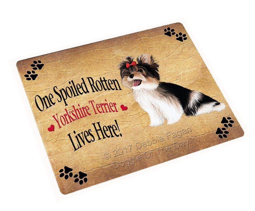 Spoiled Rotten Yorkshire Terrier Dog Tempered Cutting Board