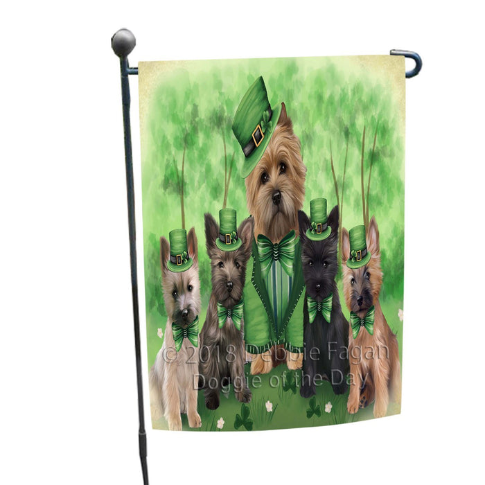 St. Patricks Day Irish Family Portrait Cairn Terriers Dog Garden Flag GFLG48668