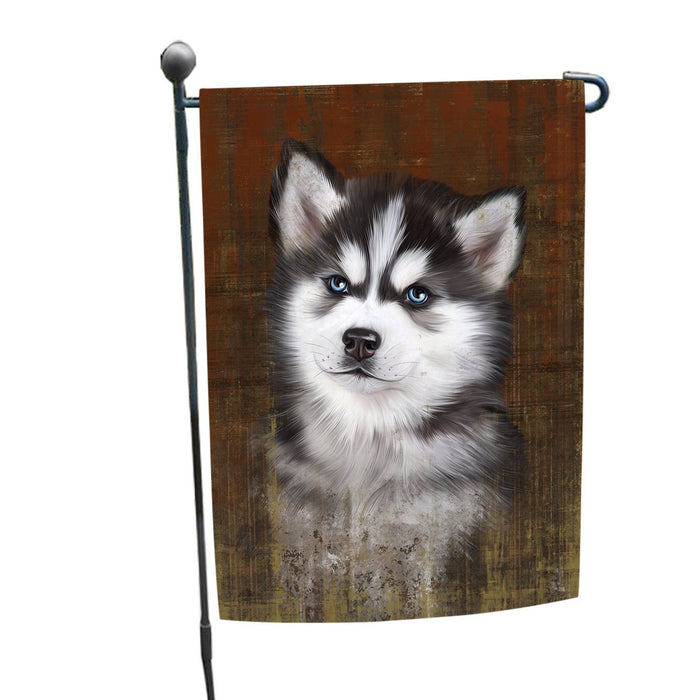 Rustic Siberian Husky Dog Garden Flag GFLG48155