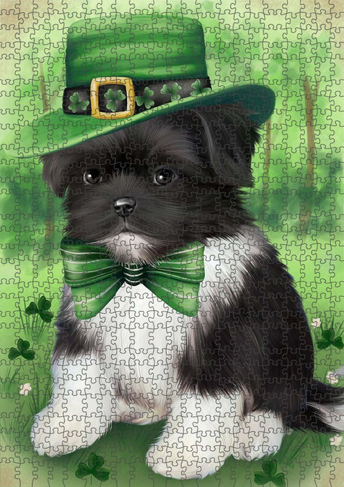 St. Patricks Day Irish Portrait Shih Tzu Dog Puzzle with Photo Tin PUZL51924