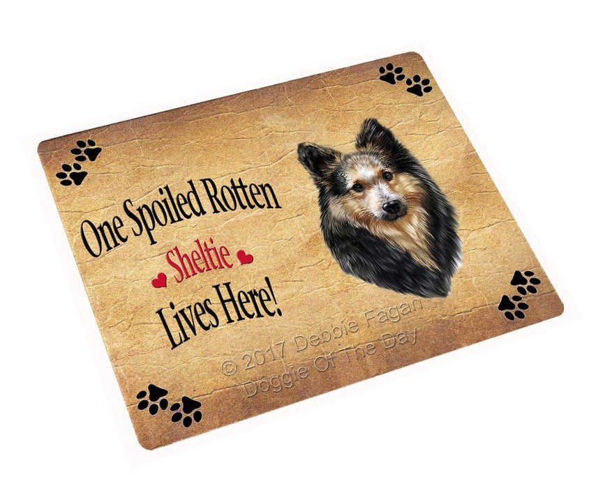 Spoiled Rotten Sheltie Dog Tempered Cutting Board
