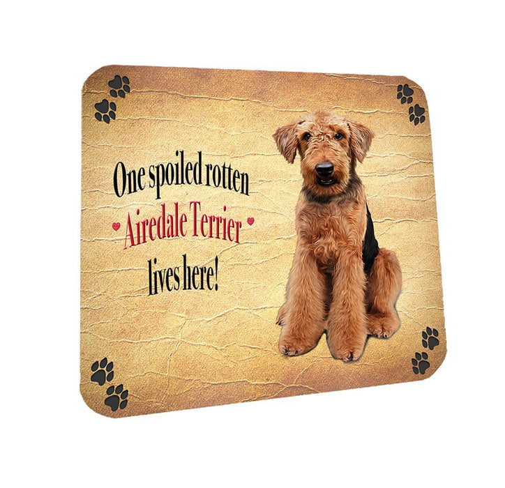 Spoiled Rotten Airedale Terrier Dog Coasters Set of 4