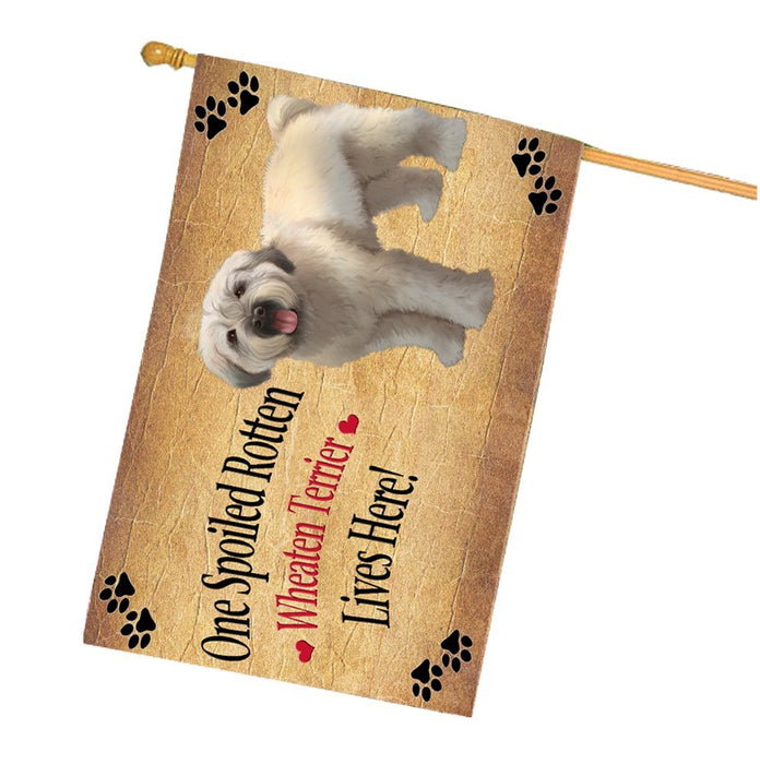 Spoiled Rotten Wheaten Terrier Dog House Flag