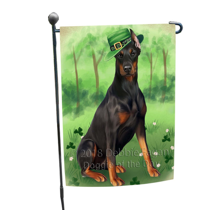 St. Patricks Day Irish Portrait Doberman Pinscher Dog Garden Flag GFLG48704