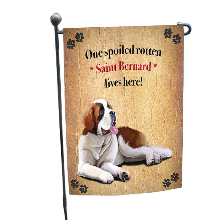 Saint Bernard Spoiled Rotten Dog Garden Flag