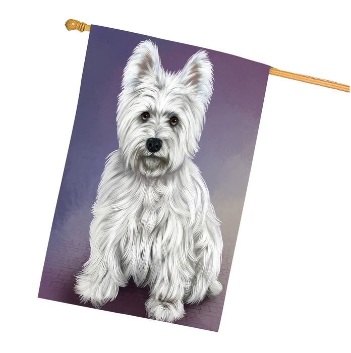 West Highland Terriers Puppy Dog House Flag