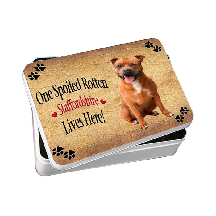 Staffordshire Spoiled Rotten Dog Photo Storage Tin