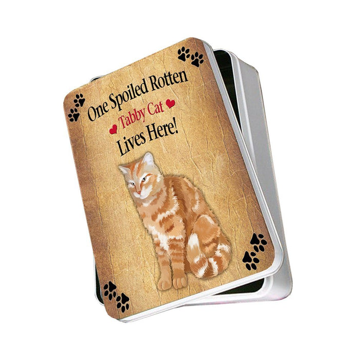 Tabby Spoiled Rotten Cat Photo Storage Tin