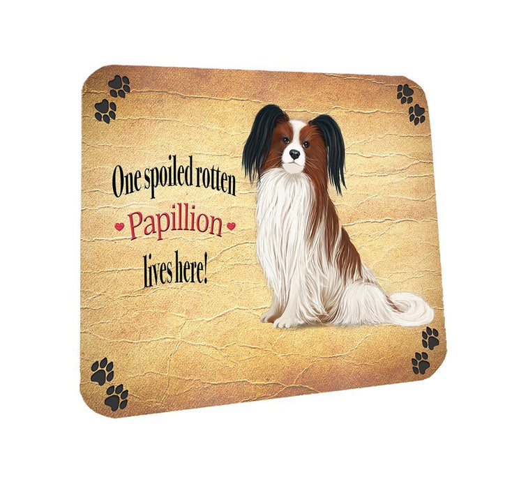 Spoiled Rotten Papillion Dog Coasters Set of 4