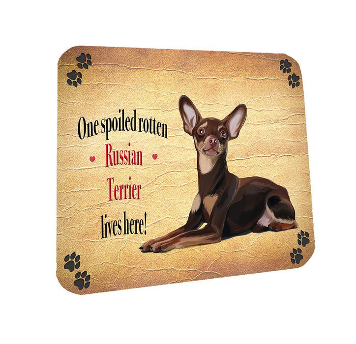 Spoiled Rotten Russian Red Terrier Dog Coasters Set of 4