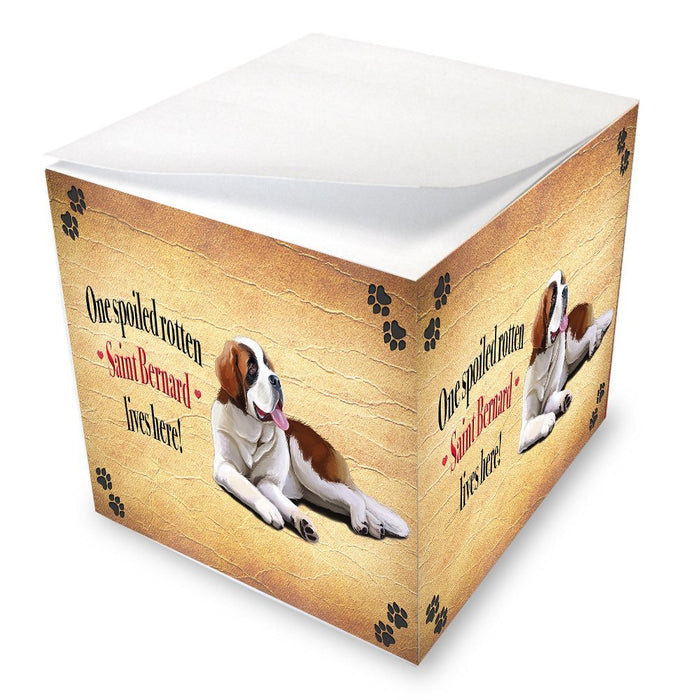 Saint Bernard Spoiled Rotten Dog Note Cube