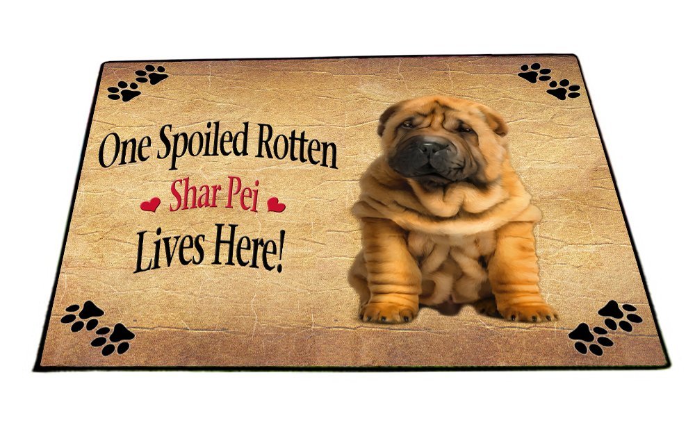 Spoiled Rotten Shar Pei Puppy Dog Indoor/Outdoor Floormat