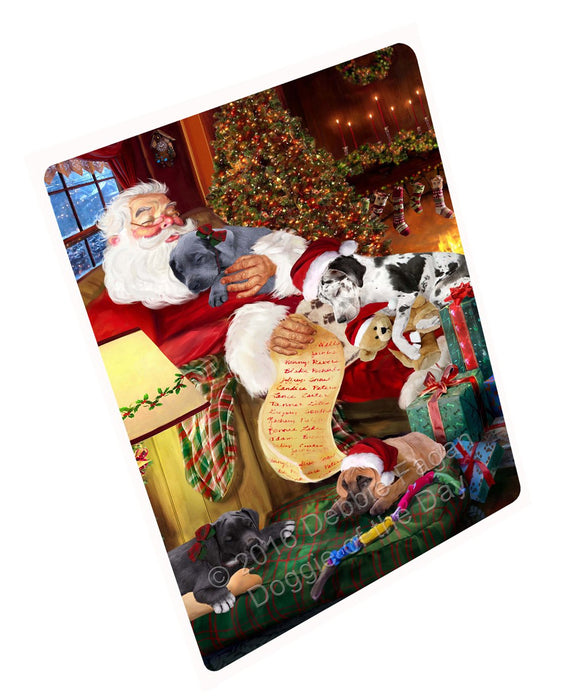 Great Dane Dog And Puppies Sleeping With Santa Magnet Mini (3.5" x 2")