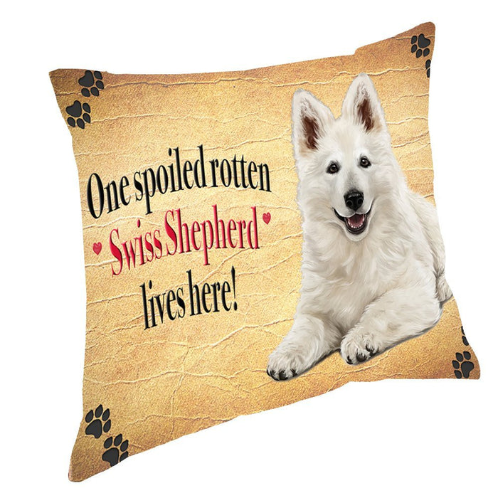 Swiss Shepherd Spoiled Rotten Dog Throw Pillow
