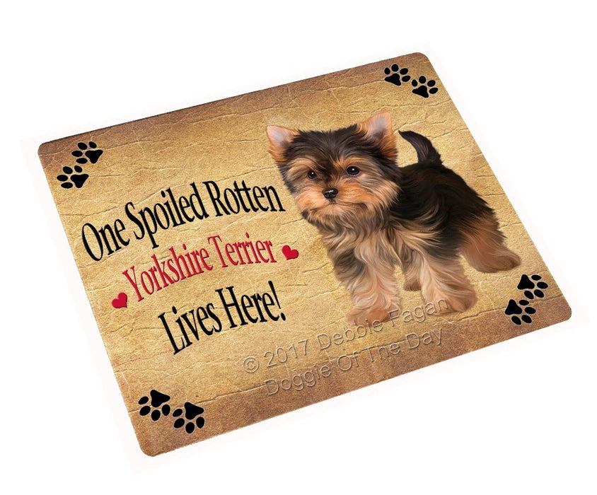 Spoiled Rotten Yorkshire Terrier Puppy Dog Tempered Cutting Board