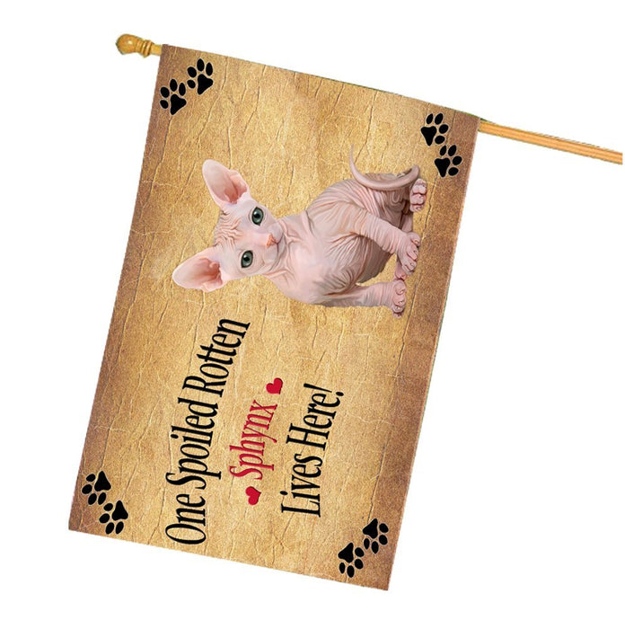 Spoiled Rotten Sphynx Cat House Flag