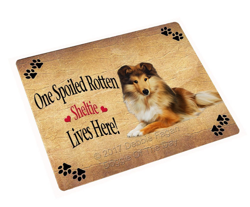 Spoiled Rotten Sheltie Dog Tempered Cutting Board