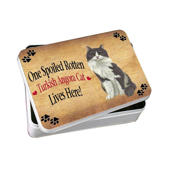 Turkish Angora Spoiled Rotten Cat Photo Storage Tin