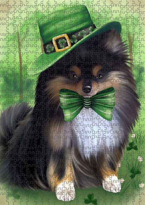 St. Patricks Day Irish Portrait Pomeranian Dog Puzzle with Photo Tin PUZL51756