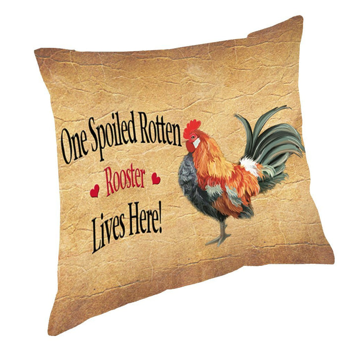 Spoiled Rotten Rooster Throw Pillow