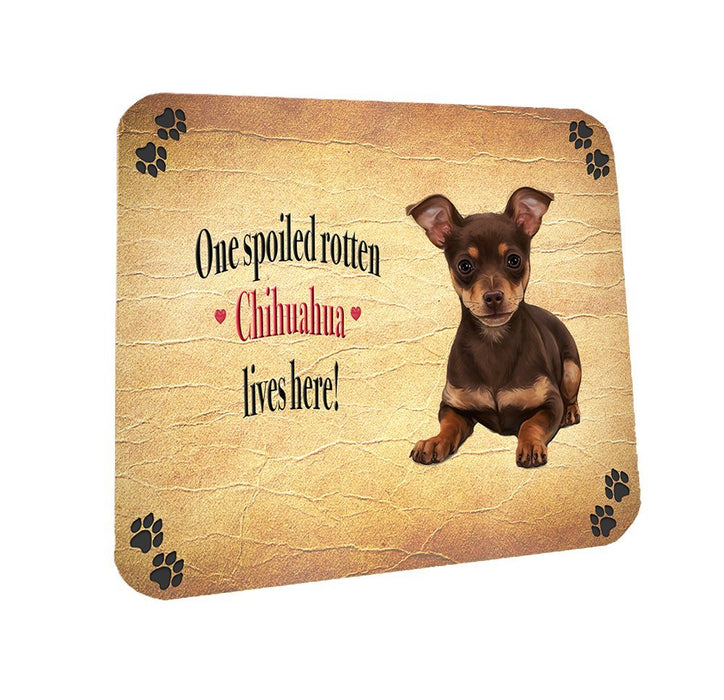 Spoiled Rotten Chihuahua Dog Coasters Set of 4