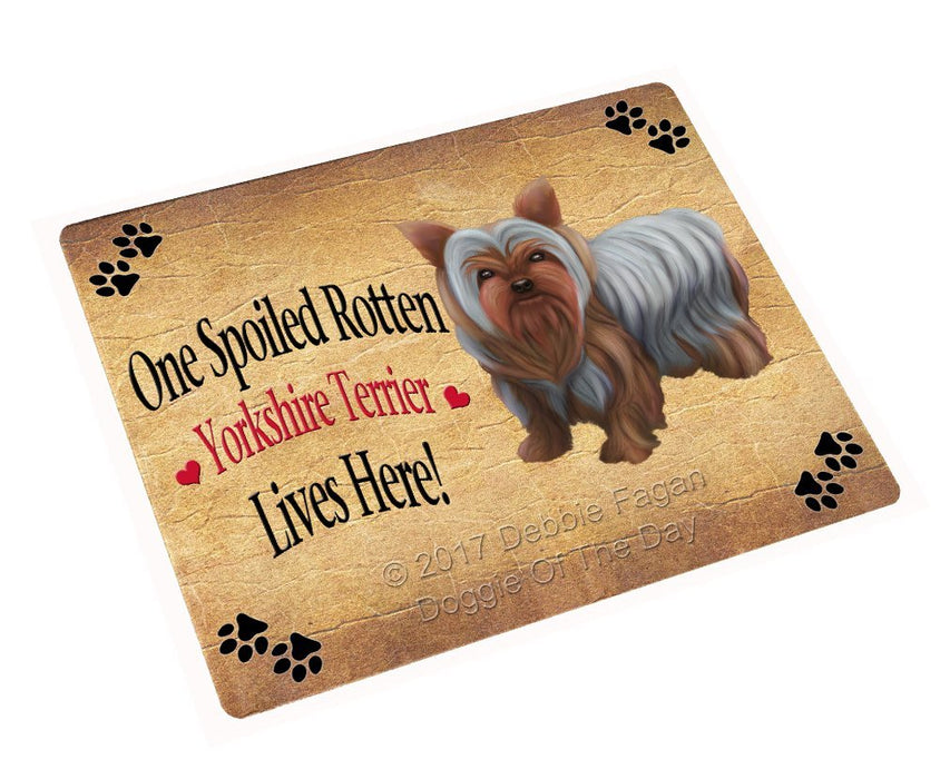 Spoiled Rotten Yorkshire Terrier Dog Tempered Cutting Board (Small)