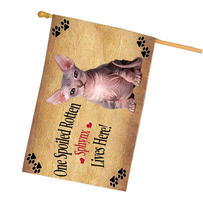 Spoiled Rotten Sphynx Cat House Flag