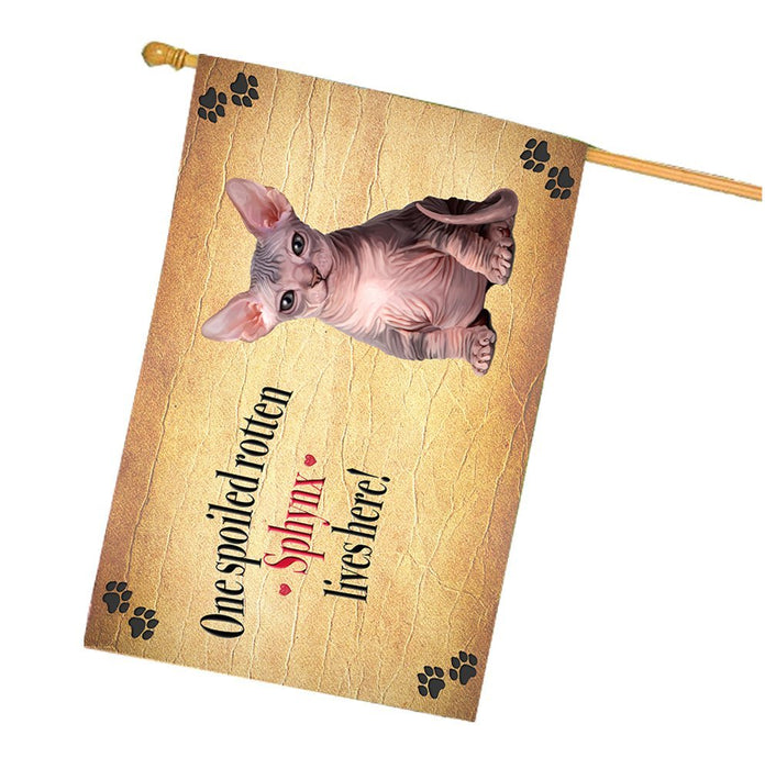 Sphynx Spoiled Rotten Cat House Flag