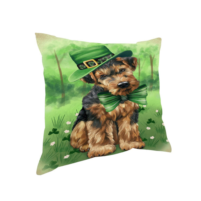 St. Patricks Day Irish Portrait Airedale Terrier Dog Pillow PIL49840