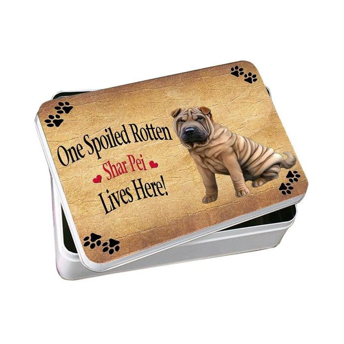 Shar Pei Spoiled Rotten Dog Photo Storage Tin