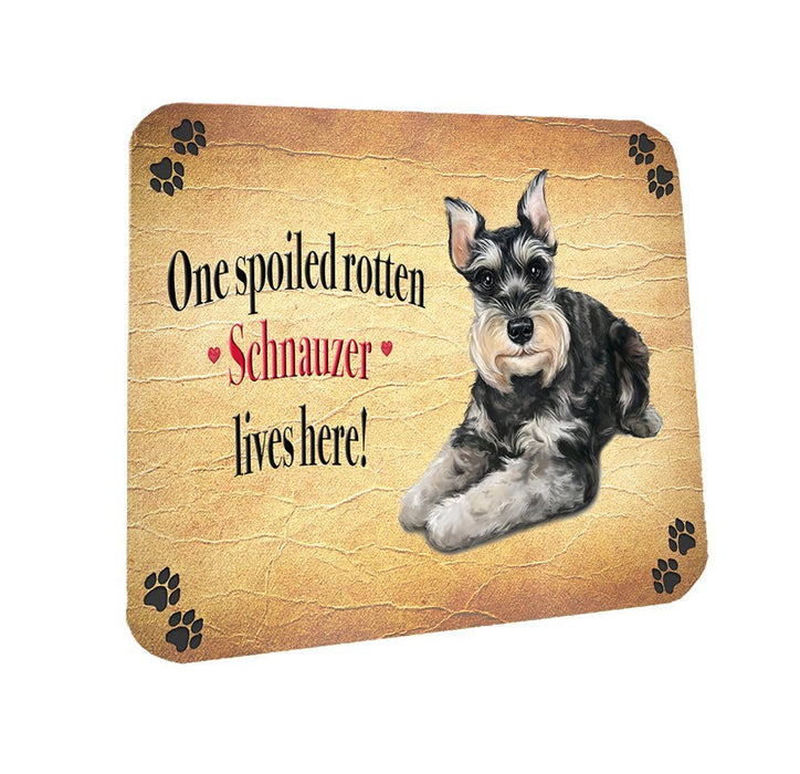 Spoiled Rotten Schnauzer Dog Coasters Set of 4